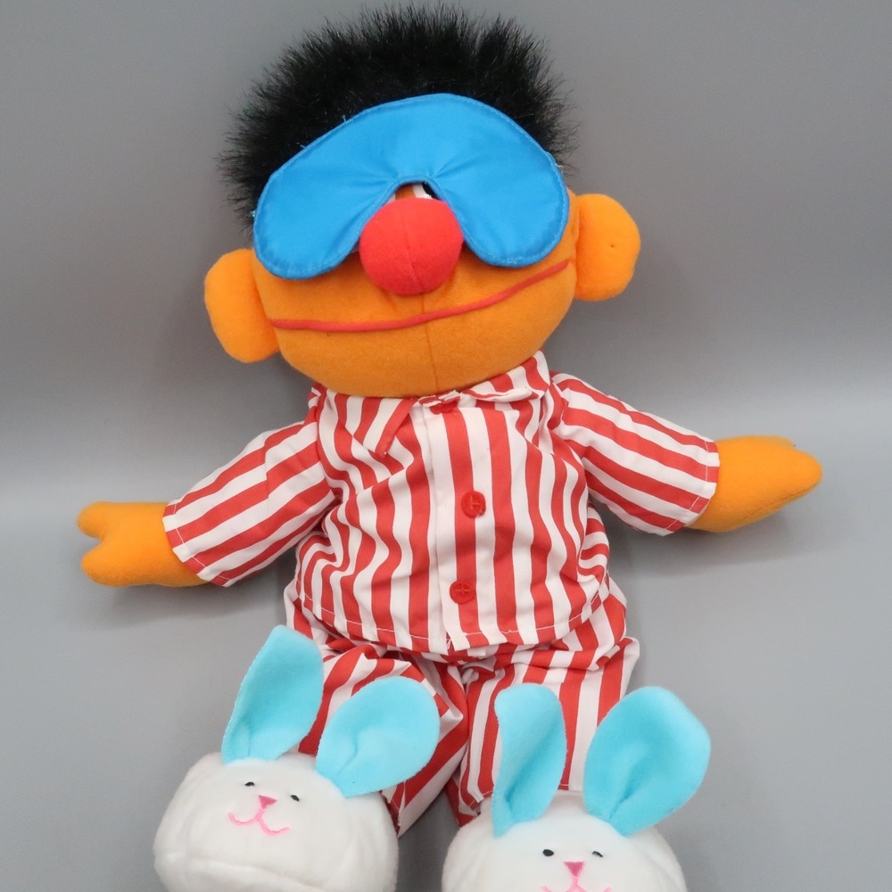 Vintage 1996 Tyco Sesame Street Sing Sleep and Snore Ernie PJs Plush Doll Works